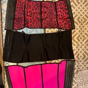 Bundle of 3 size small/ 32 waist trainers black, pink, cheetah print